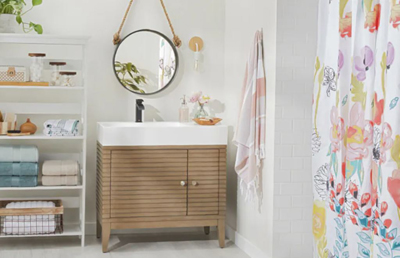 A freshly furnished restroom